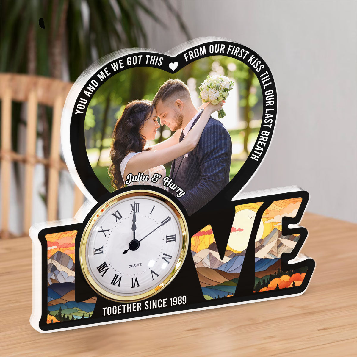 We Got This Untill Our Last Breath - Personalized Acrylic Desk Clock - Valentine's Day Gift For Couple