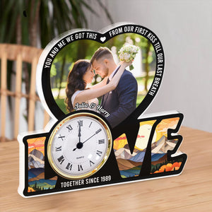 We Got This Untill Our Last Breath - Personalized Acrylic Desk Clock - Valentine's Day Gift For Couple