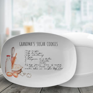 Custom Handwriting Recipe - Personalized Platter - Christmas Gift For Mom, Grandma