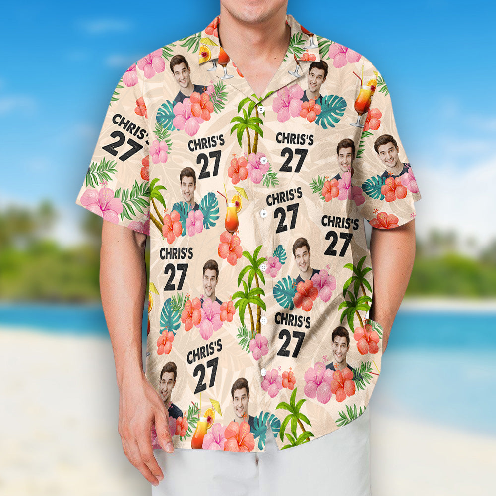 Birthday Beach Party Summer Vibe - Personalized Hawaiian Shirt - Birthday Gift, Summer