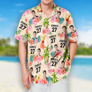 Birthday Beach Party Summer Vibe - Personalized Hawaiian Shirt - Birthday Gift, Summer