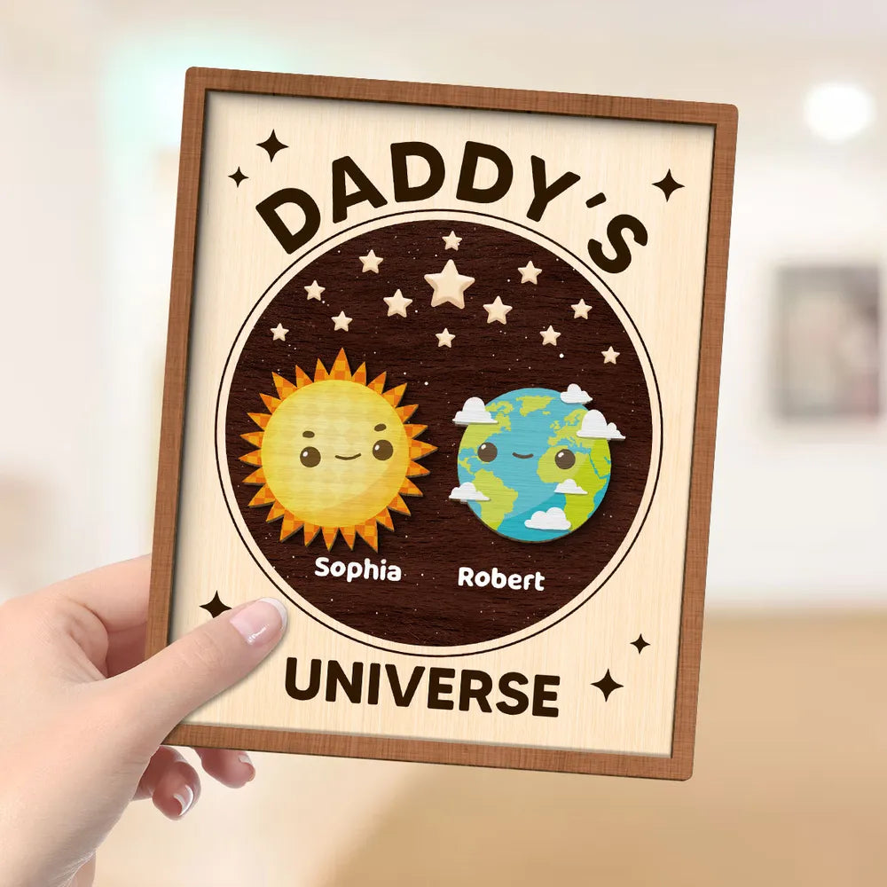 Daddy's Universe - Personalized Picture Frame - Father's Day Gift for Dad Papa