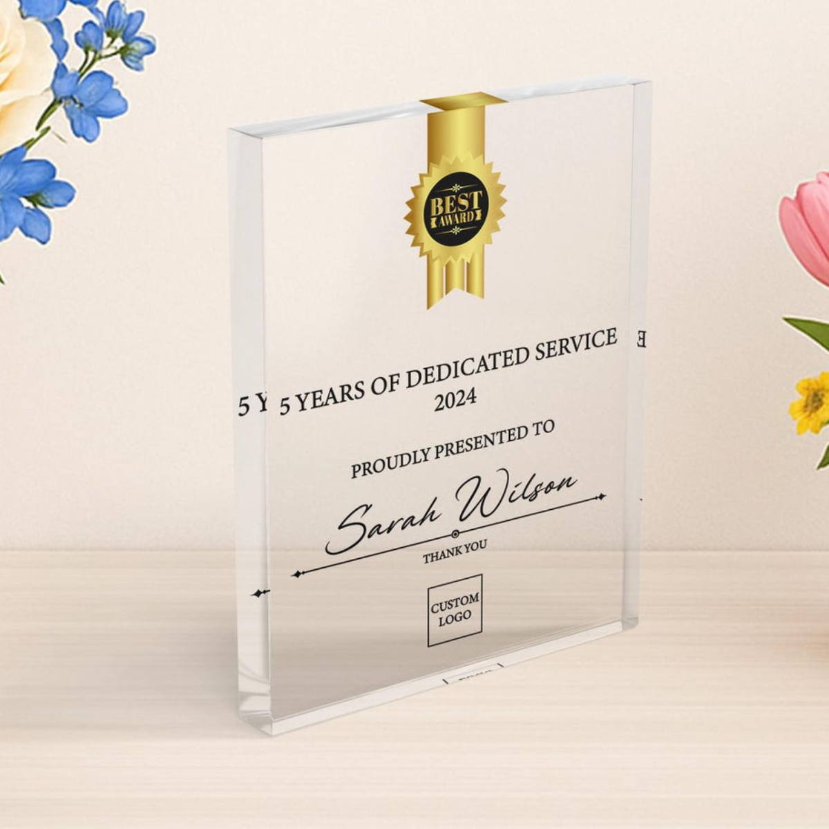 Personalized Acrylic Award Plaque: Custom Corporate Employee Recognition