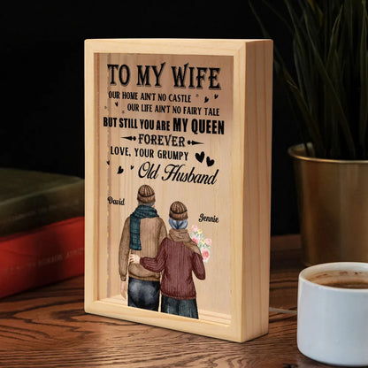 You Are My Queen Forever - Couple Personalized Custom Night Light Frame - Gift For Husband Wife, Anniversary Gift For Wife Christmas Gift For Couple Valentine Day Gift