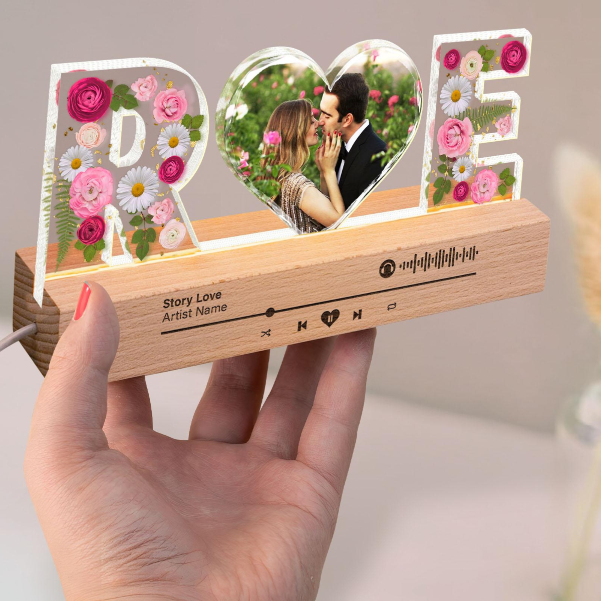 Personalized Couple Names Led Night Light, Song Night Light, Couple Bedroom Decoration, Custom Letter Gift For Couple, Wedding Anniversary