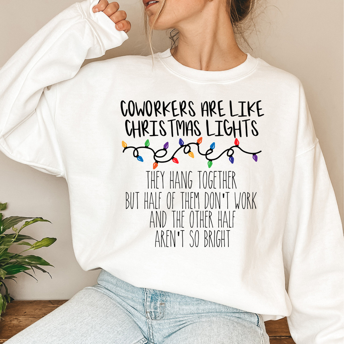 Coworkers Christmas Shirt, Christmas Group Sweatshirt, Christmas Lights Sweater, Sarcastic Christmas T-Shirt, Our Team Group Gift, New Year Gift