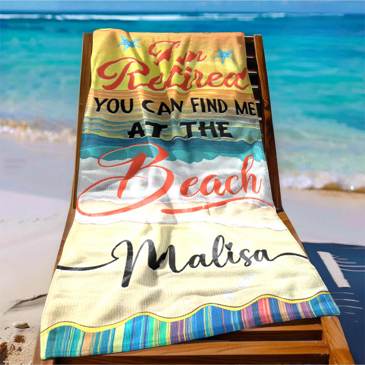 Personalized Retired Beach Towel, Family Vacation Beach Towel, Custom Retirement 2025 Towels, Retirement Gift with Name, Funny Retiree Gift