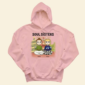 Soul Sisters Chibi - Personalized Hoodie - Christmas Shirt, Gift For Sisters, Bestie, Friends