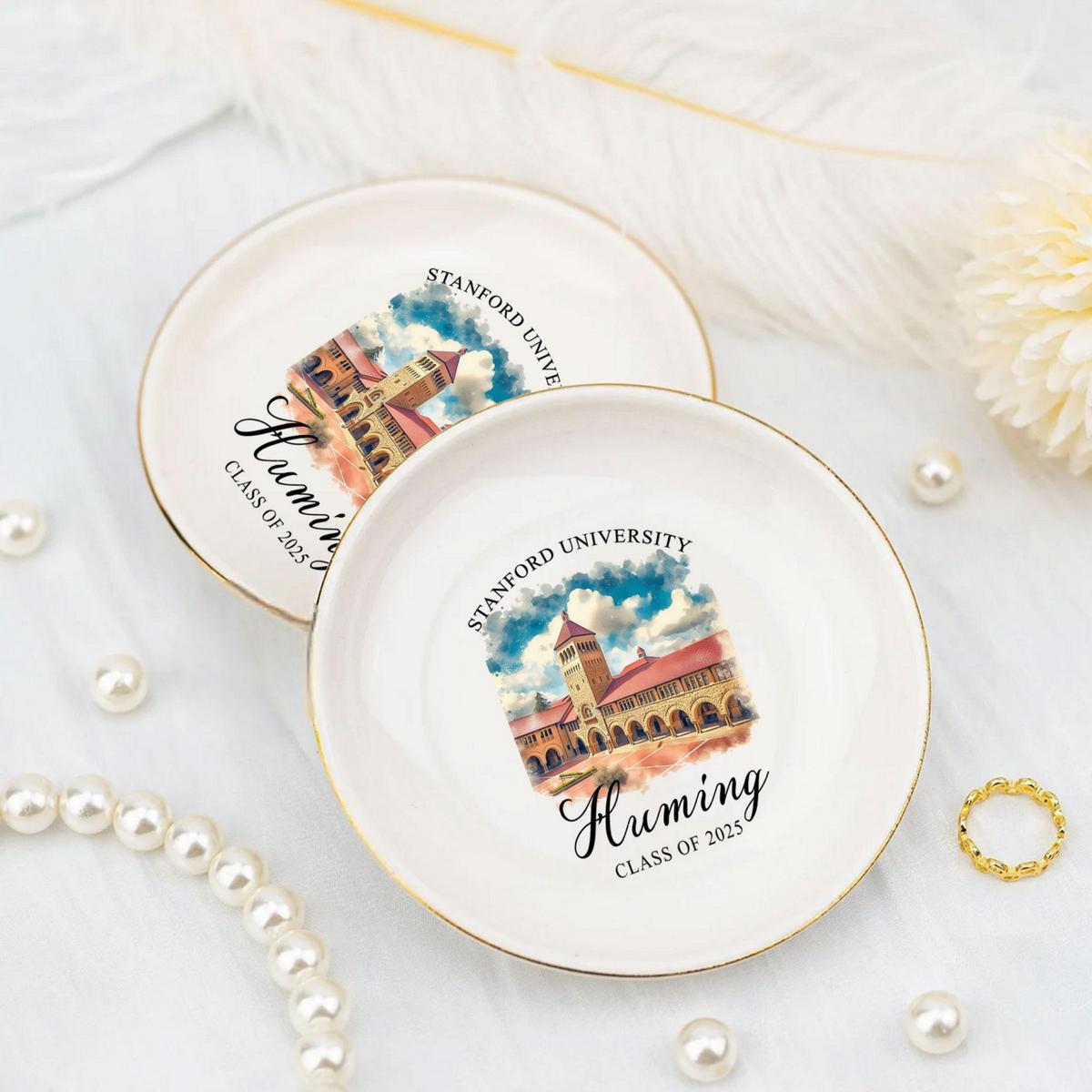 Personalized University Photo Jewelry Dish, Class Of 2026, Back to School Gift For Her, Senior 2026 Gift, Custom Trinket Dish, Her Grad Gift