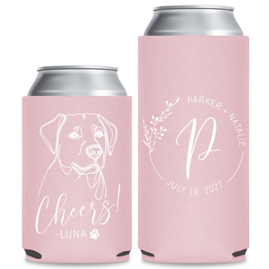 Custom Pet Can Cooler, Personalized Can Cooler Wedding Favors, Pet Wedding Favors, Pet Wedding Can Coolers