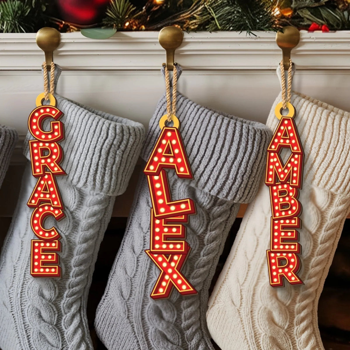 Christmas Marquee Custom Letter Ornament, Christmas, Birthday Gift For Family