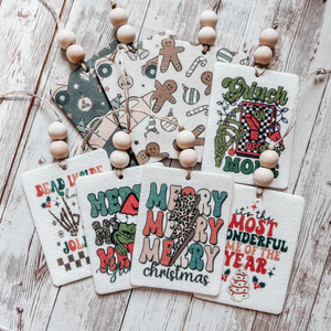 Christmas Car Air Fresheners, Christmas Theme Car Hanging Decor