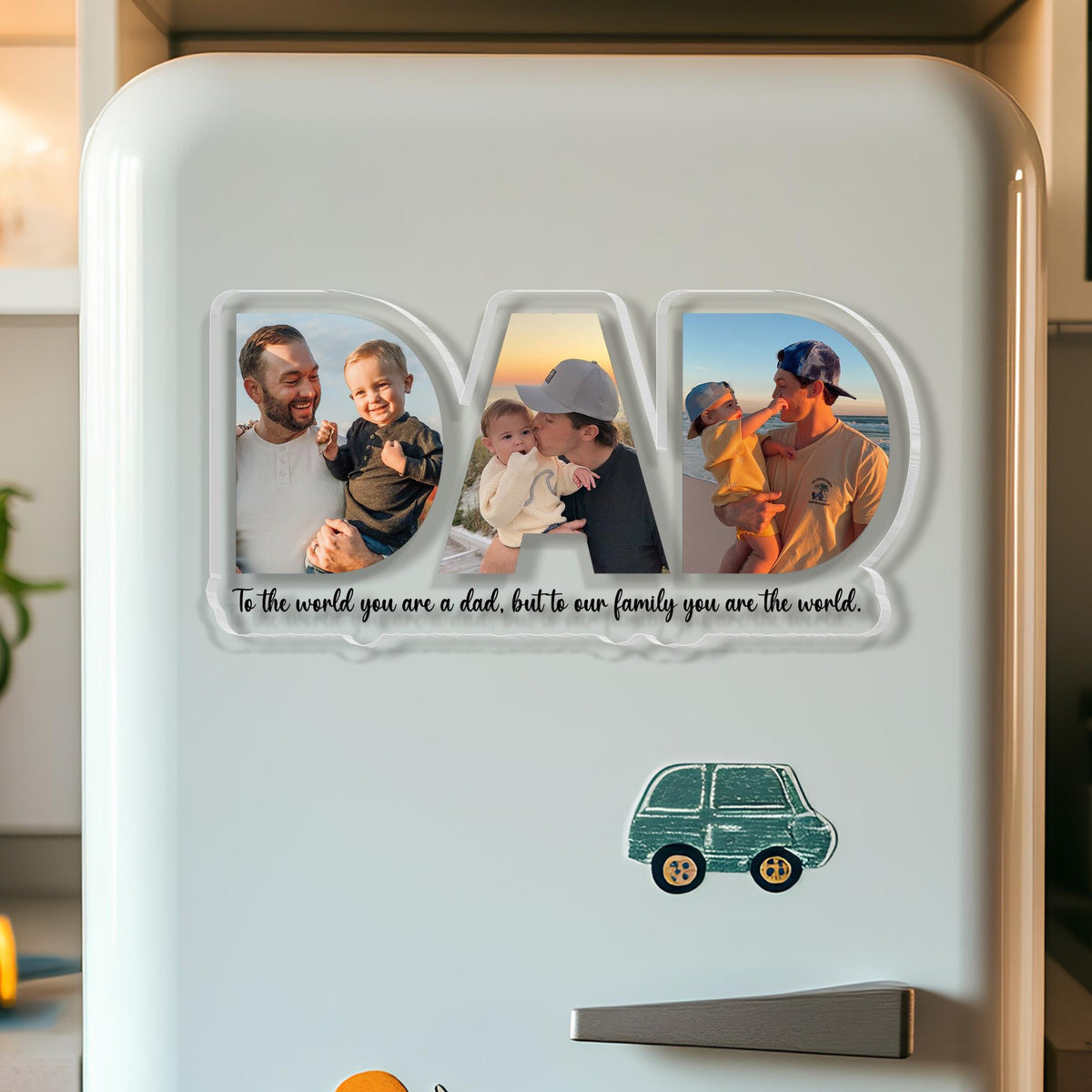 Personalized Dad Papa Magnet With Picture, Custom Dad And Kids Photo Magnet, Fathers Day Gift For Dad, Papa, Gift For Husband, New Dad Gift