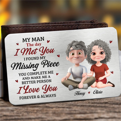My Man The Day I Met You - Personalized Wallet Insert Card - Gift For Husband, Boyfriend, Anniversary Gift, Valentine's Day Gift