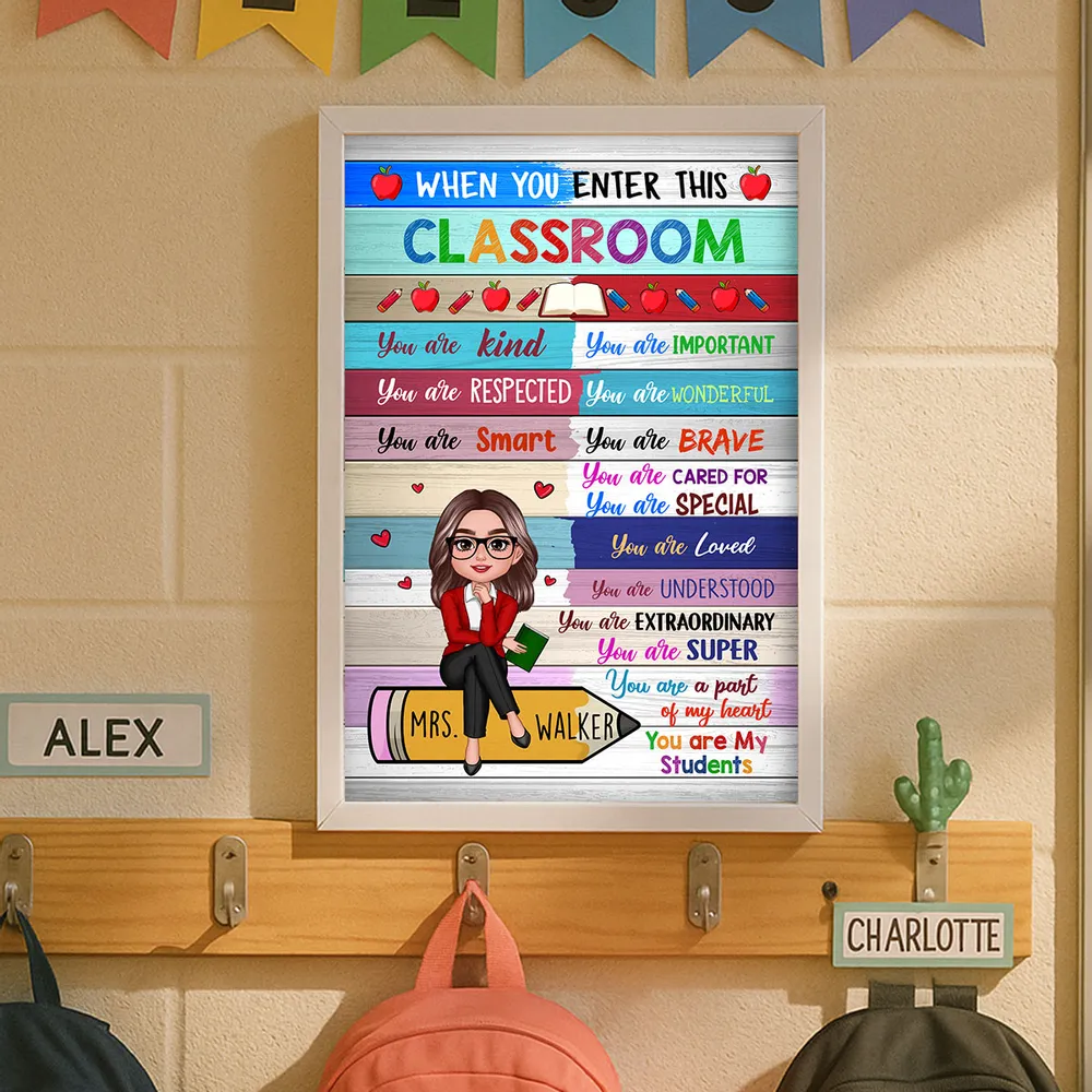 When You Enter This Classroom - Personalized Canvas - Teacher, Back To School Gift