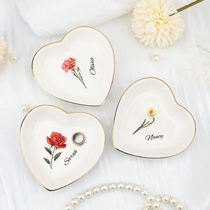 Flowers Are Love's Language - Personalized  Jewelry Plate - Gift For Her, Gift For Mother, Sister, Friends