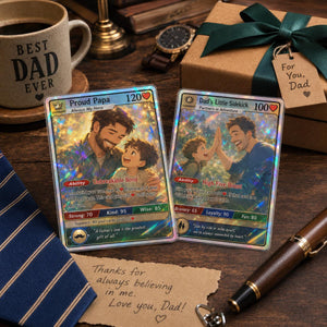 Personalized Father & Son Trading Card Gift Unique Father s Day Gift for Dad, Custom Keepsake Card for Father
