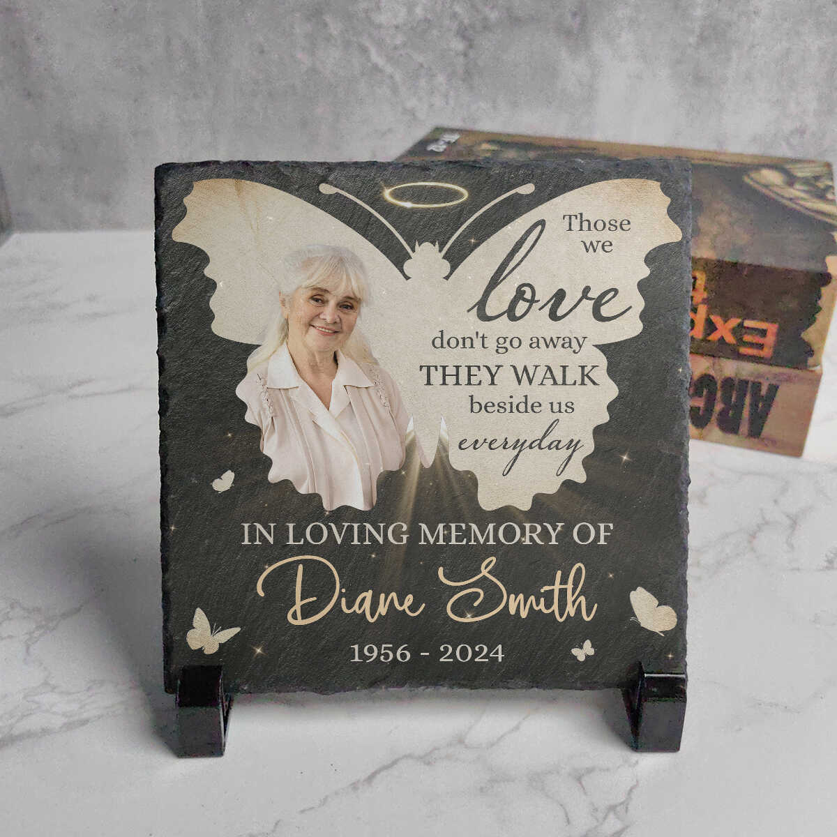 Butterflies Appear When Angels Are Near - Personalized Memorial Stone - Memorial Gift