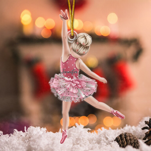 Baby Girl Ballet Personalized Christmas Ornament, Gift For Ballerina