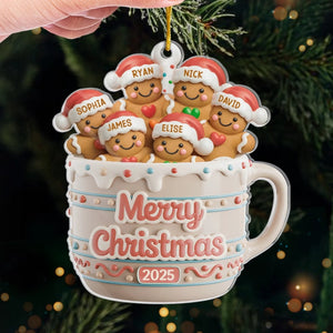 Merry Christmas Cookies Crew In Cup - Personalized Acrylic Ornament - Christmas Gift For Family