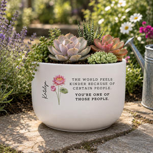 Friend Appreciation Gift Planter, Personalized Ceramic Plant Pot, Custom Name Pot, Coworker Gift