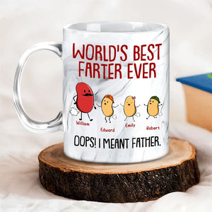 World's Best Father Ever - Personalized Marble Mug - Gift For Dad, Papa, Father's Day Gift