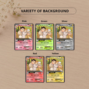 Personalized Poke Card for Dad, Father s Day Gift for Him, Custom Trainer Card, Anime Style Poke Trading Card