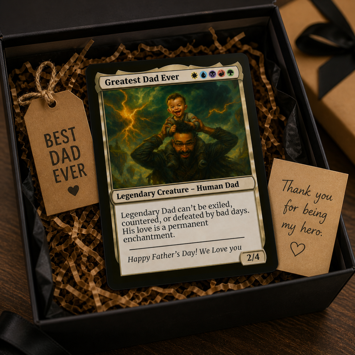 Custom Human Dad MTG Card, Personalised MTG Card, Father's Day MTG custom card, Birthday Anniversary Father's Day MGT Card