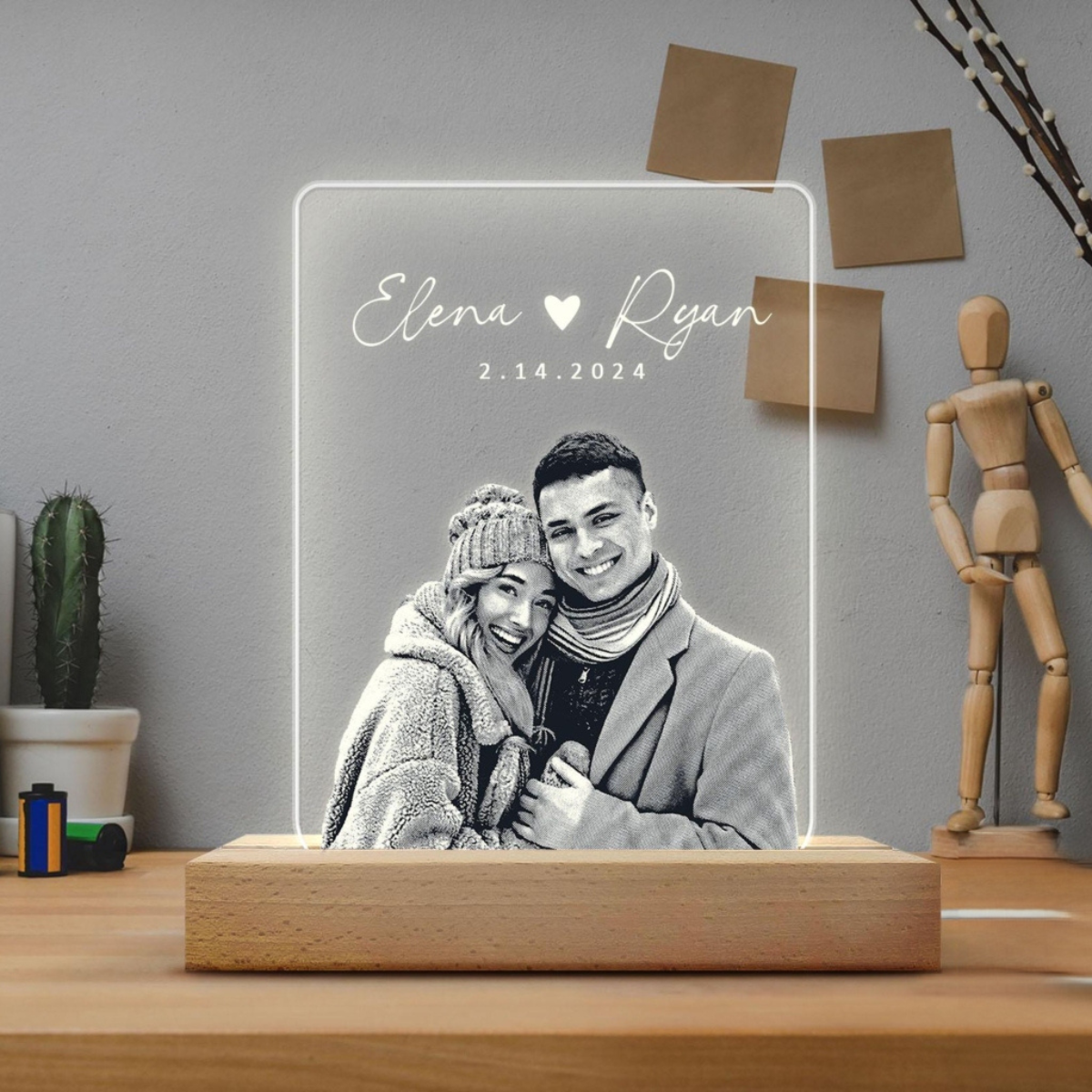 Custom Picture Night Light, Wedding Gifts for Couple, Personalized Photo Lamp, Anniversary Gift, Photo Night Light, Valentine Gifts For Couple