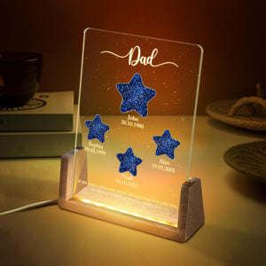 Personalized Star Map Night Light Dad Gift, Custom Star Map By Date, Gift For Daddy, The Night You Became My Dad Gift, LED Star Light Lamp