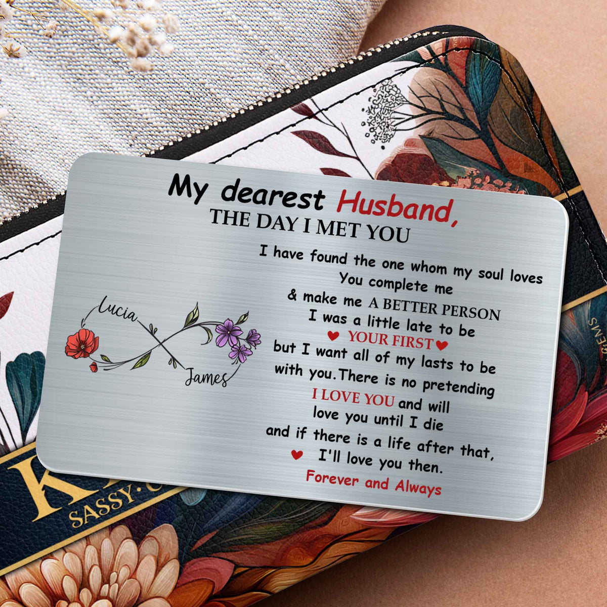 My Dearest Husband, The Day I Met You, Personalized Wallet Card, Gift For Husbands, Valentine's Day Gift