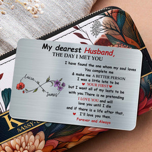 My Dearest Husband, The Day I Met You, Personalized Wallet Card, Gift For Husbands, Valentine's Day Gift