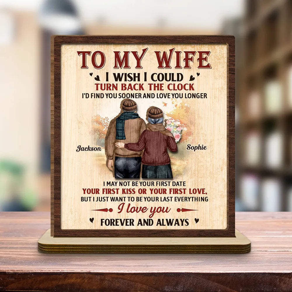 To My Wife I Love You Forever & Always - Personalized Wooden Plaque - Anniversary Gift For Couple, Valentine's Day Gift