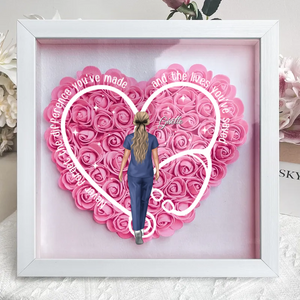 Never Forget The Difference You've Made - Personalized Flower Frame Box - Gift For Nurse