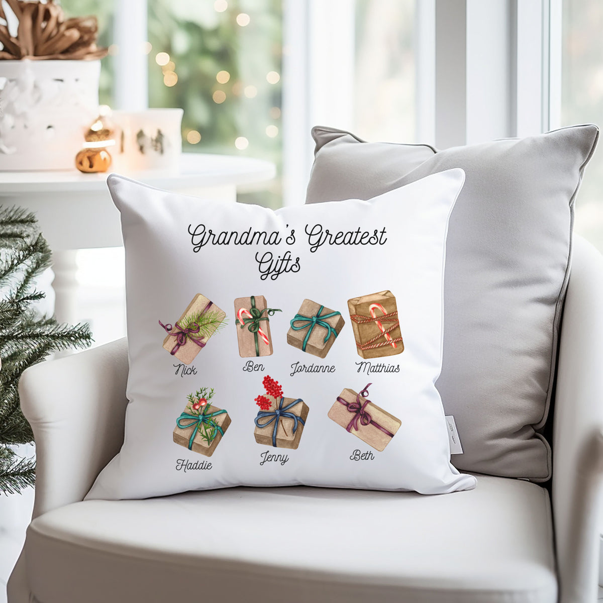 Grandma's Greatest Gift - Personalized Pillow - Christmas Gift For Grandma