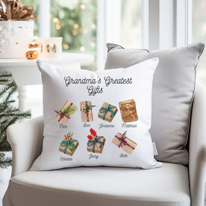Grandma's Greatest Gift - Personalized Pillow - Christmas Gift For Grandma