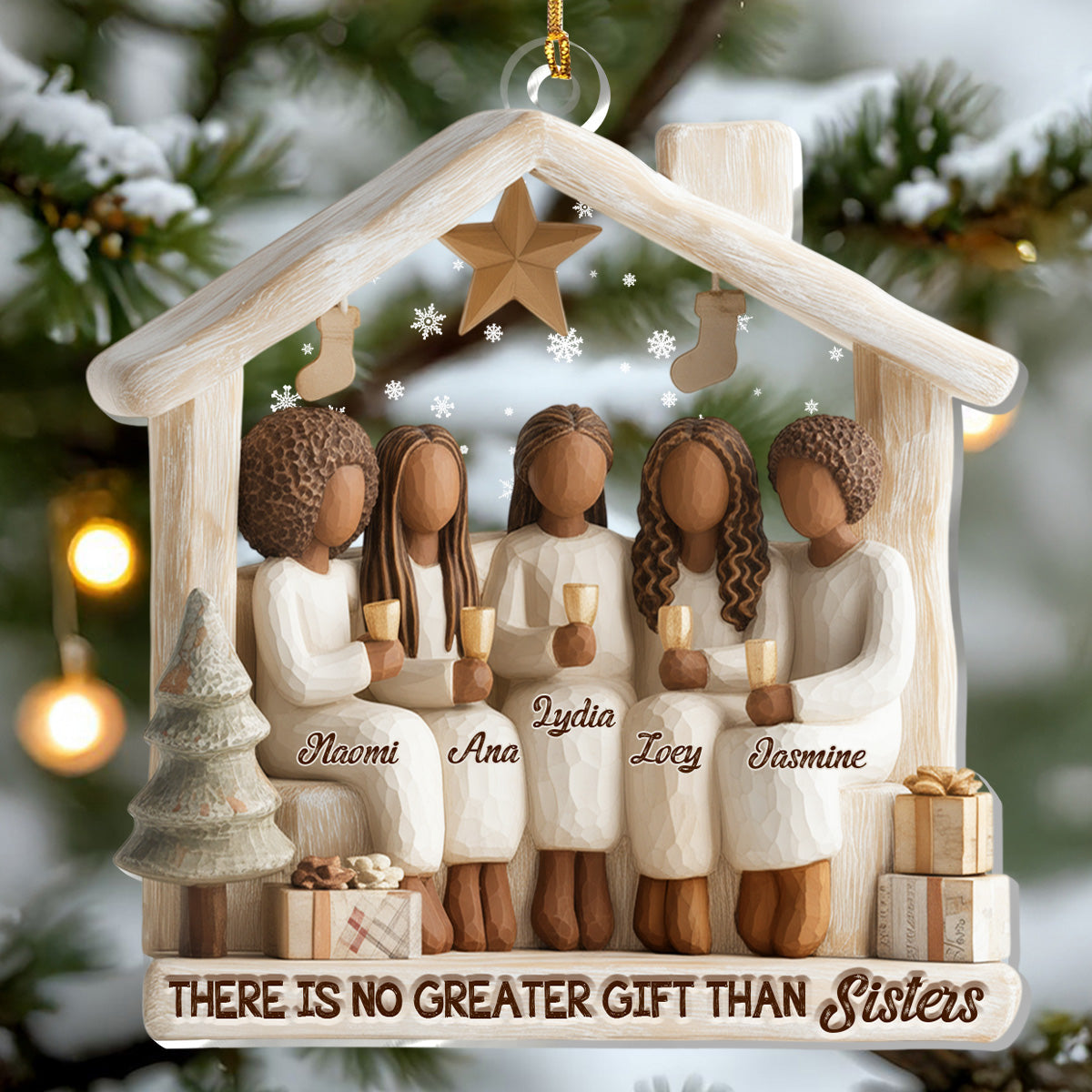 There Is No Greater Gift Than Sisters - Personalized Acrylic Ornament - Christmas Gift For Sister