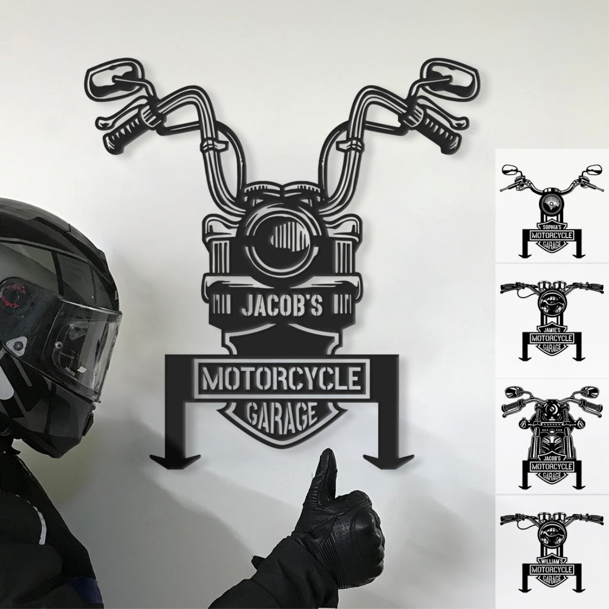 Custom Name Motorcycle Garage - Personalized Cut Metal Sign - Gifts For Motorcycle Lovers