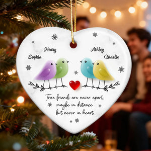 True Friends Are Never Apart Sea Glass Birds - Personalized Ornament - Christmas Gift for Friends, Besties