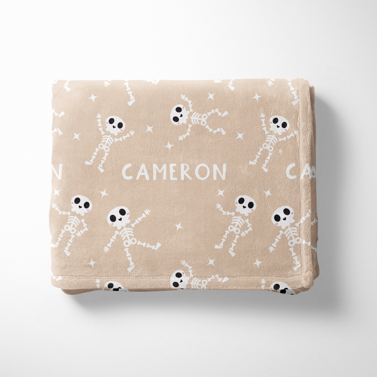 Dancing Skeleton Halloween Name Blanket, Custom Name Blanket, Halloween Personalized Gift, Cute Halloween Gift