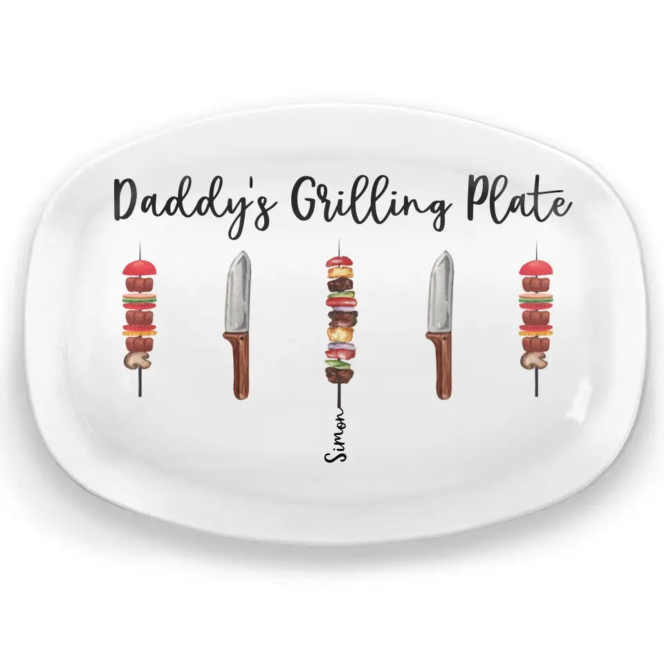 Daddy's Grilling Stuffs - Personalized Platter - Gift For Dad, Grandpa, Father's Day