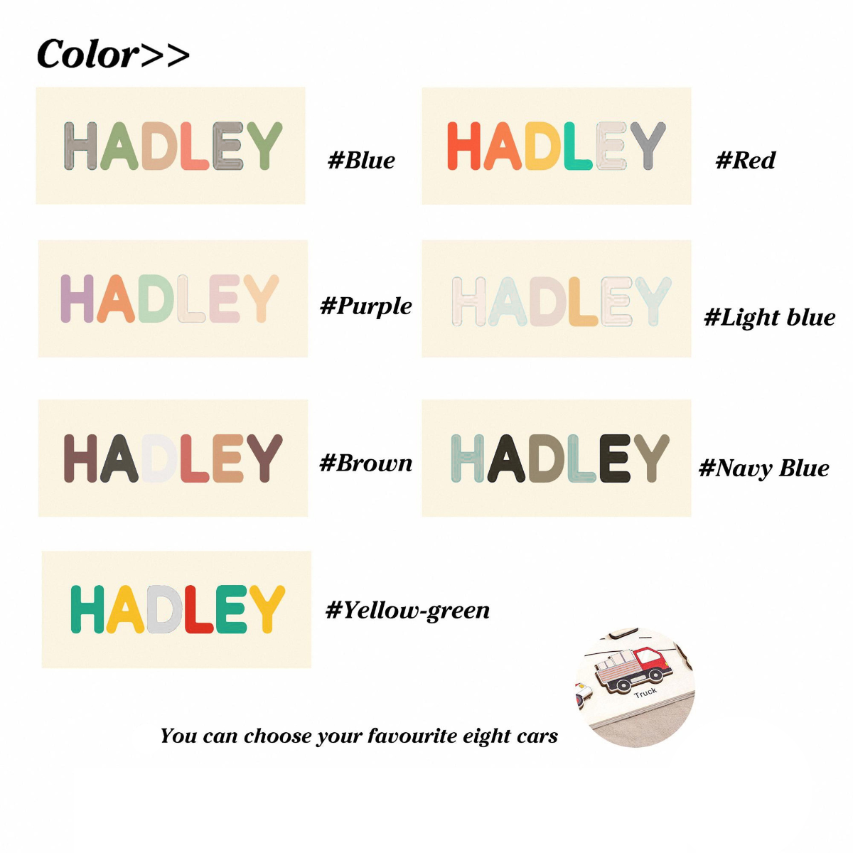Personalized Car Theme Wooden Name Puzzle, Baby Birthday Gift, Kid Toy, Nursery Gift For Toddler
