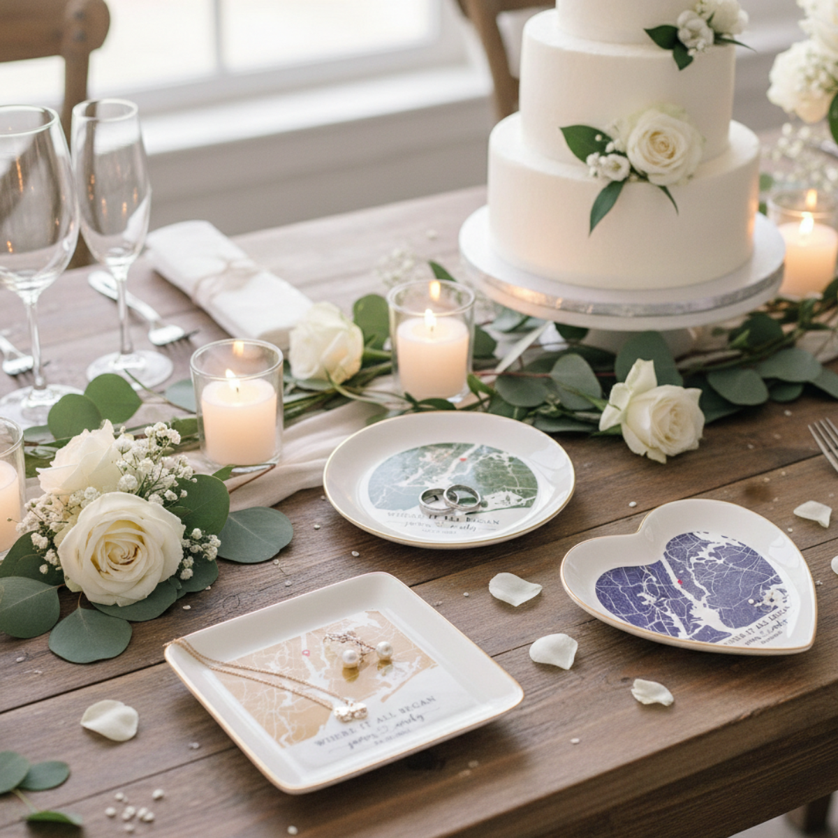 Custom Where It All Began Map Jewelry Dish, Personalized First Date Ring Dish, Location Map Jewelry Dish, Engaged Gift, Valentine Gift