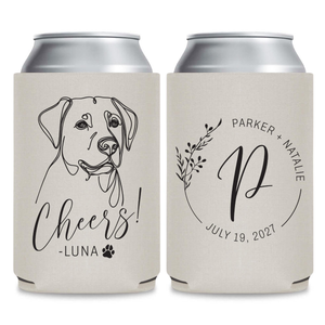 Custom Pet Can Cooler, Personalized Can Cooler Wedding Favors, Pet Wedding Favors, Pet Wedding Can Coolers