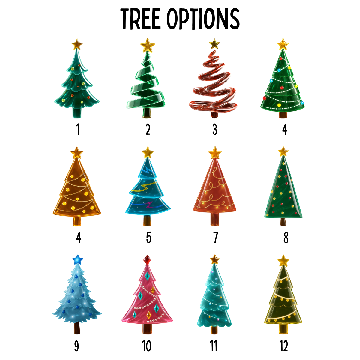 Sea Glass Christmas Tree Family - Personalized Crystal Ornament - Christmas Gift For Family, Christmas Home Decoration