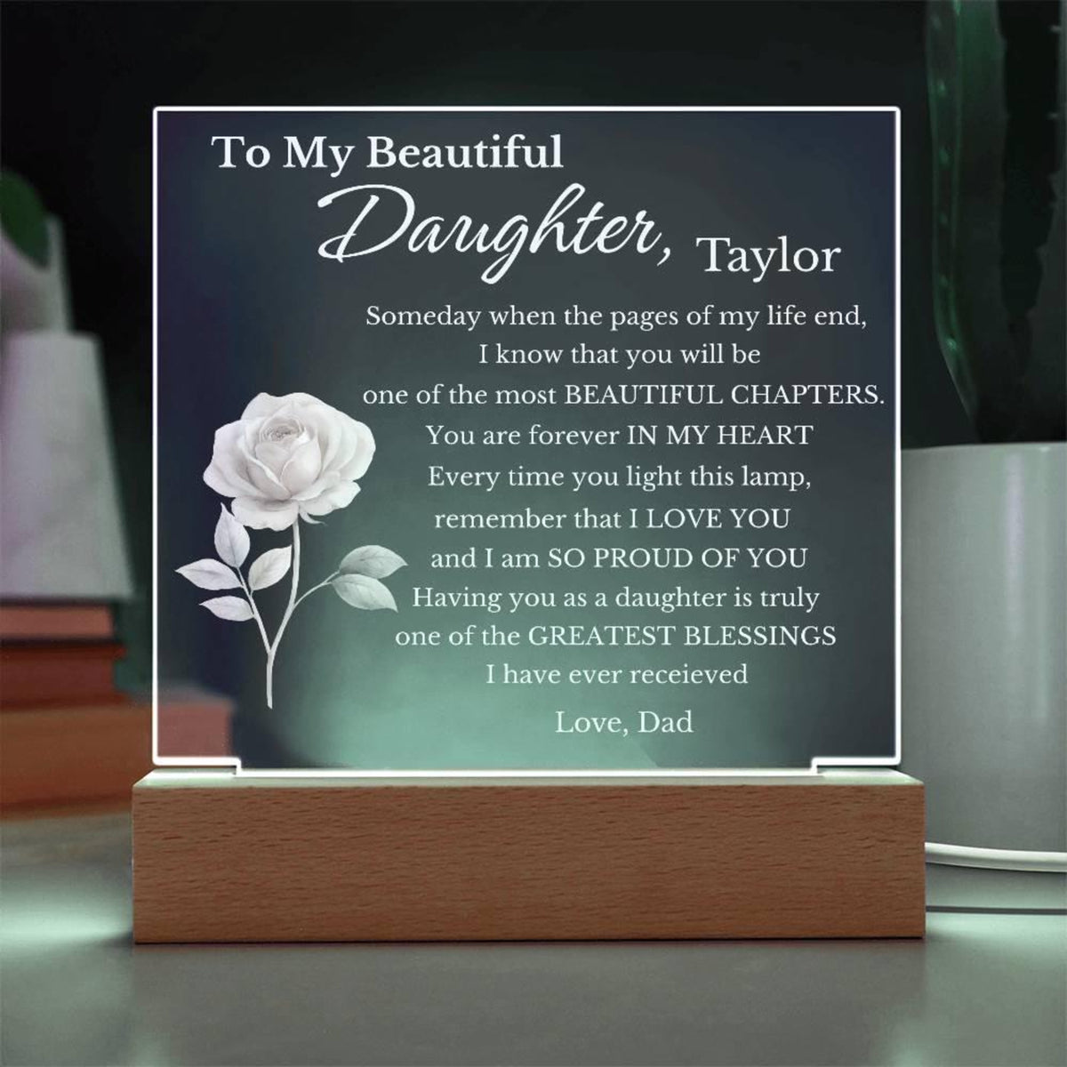 Personalized My Beautiful Daughter Acrylic Sign for daughter from father or mother, from mom or dad, Gift for Daughter
