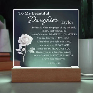 Personalized My Beautiful Daughter Acrylic Sign for daughter from father or mother, from mom or dad, Gift for Daughter