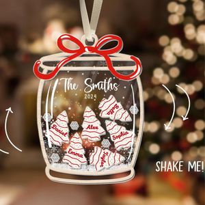 Family Ornament Personalized, Family Christmas Ornaments 2024, Custom Christmas Cake Ornament, Family Keepsake, 4D Shake Family Ornament