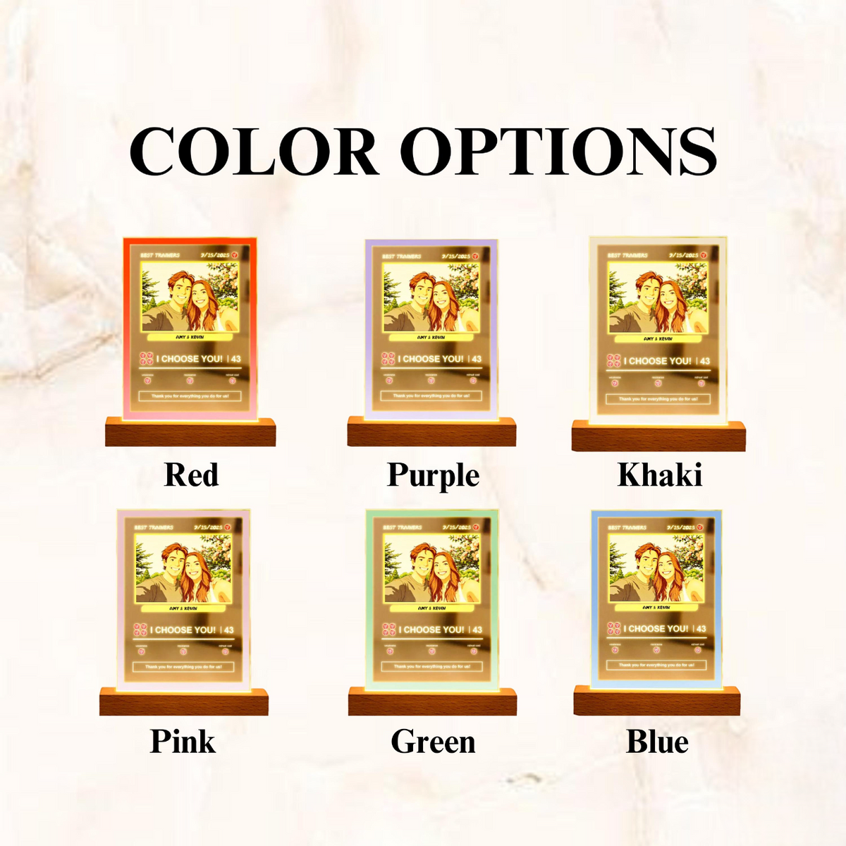 Personalize Pokemone Photo Night Light Wedding Gift Poke Mon Night Light Lamp Home Keepsake Poke Mon Cards Gift for Couple Trading Cards