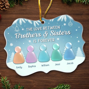 Custom Sea Glass Acrylic Ornament - Personalized Ornament - Christmas Birthday Gifts For Brother, Sister, Family